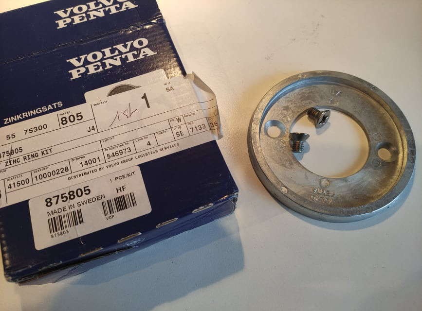 Volvo Penta anoda, prstenec, zinková 230...290, DP-A