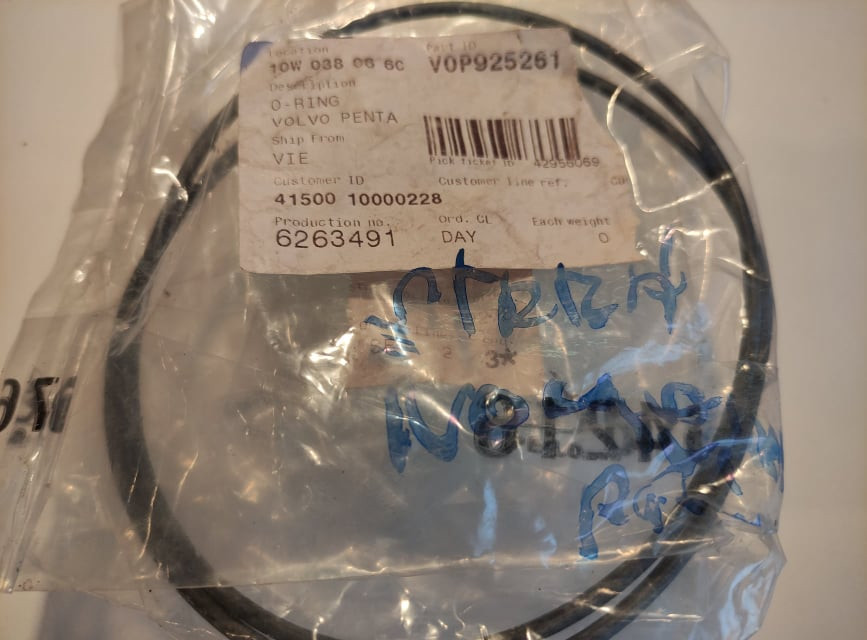 Volvo Penta o-kroužek držáku hřídele propelleru AQ200…290, SP-A