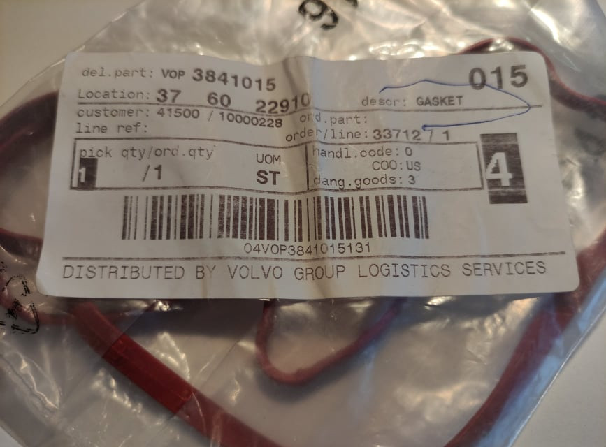 Volvo Penta těsnění čerpadla trimu SX-DPS-A, B, B1, FWD