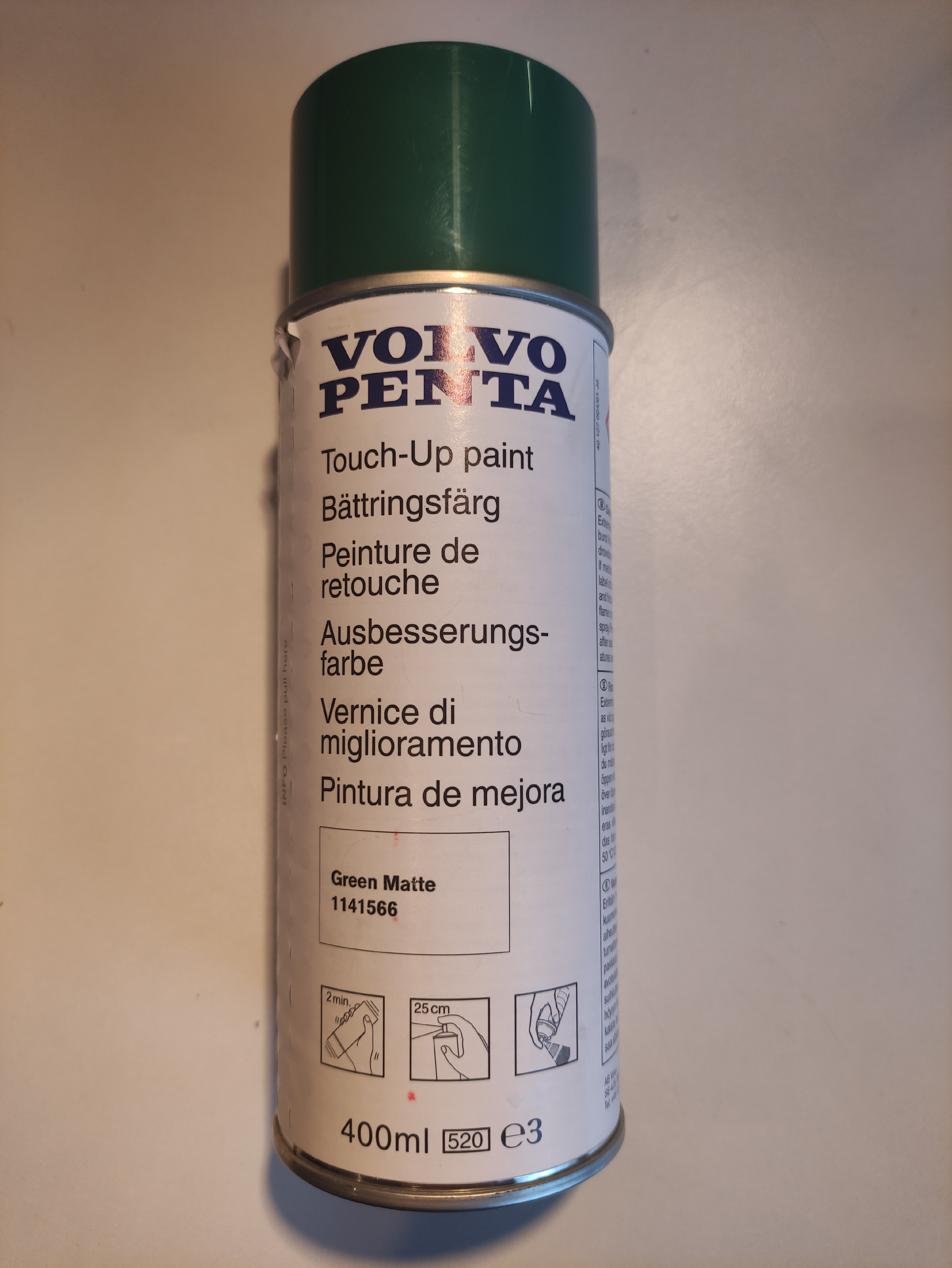 Volvo Penta barva na motor D, zelená matná, spray 400 ml, green matt